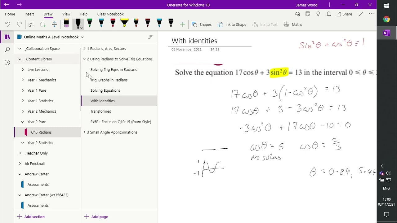Radians 2 - Using Radians to solve trig equations