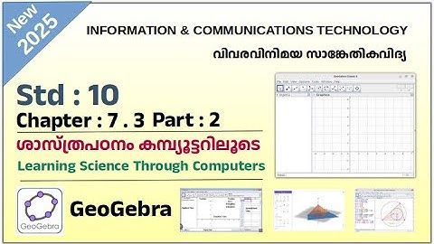 Std 10 ICT Chapter 7.3 .2 GeoGebra ശാസ്ത്രപഠനം കമ്പ്യൂട്ടറില‌ൂടെ Learning Science Through