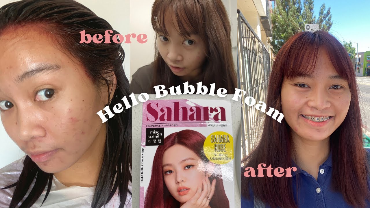 I DYED MY HAIR RED using the Mise en scène Hello Bubble Foam Color - Sahara