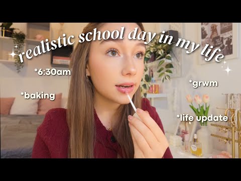 GRWM for school 🎀 + realistic school day in my life 📝🌟 (cozy & productive)