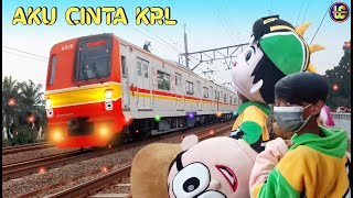 Badut Mampang Lucu NAIK KERETA API || AKU CINTA KRL Kereta Listrik Kita