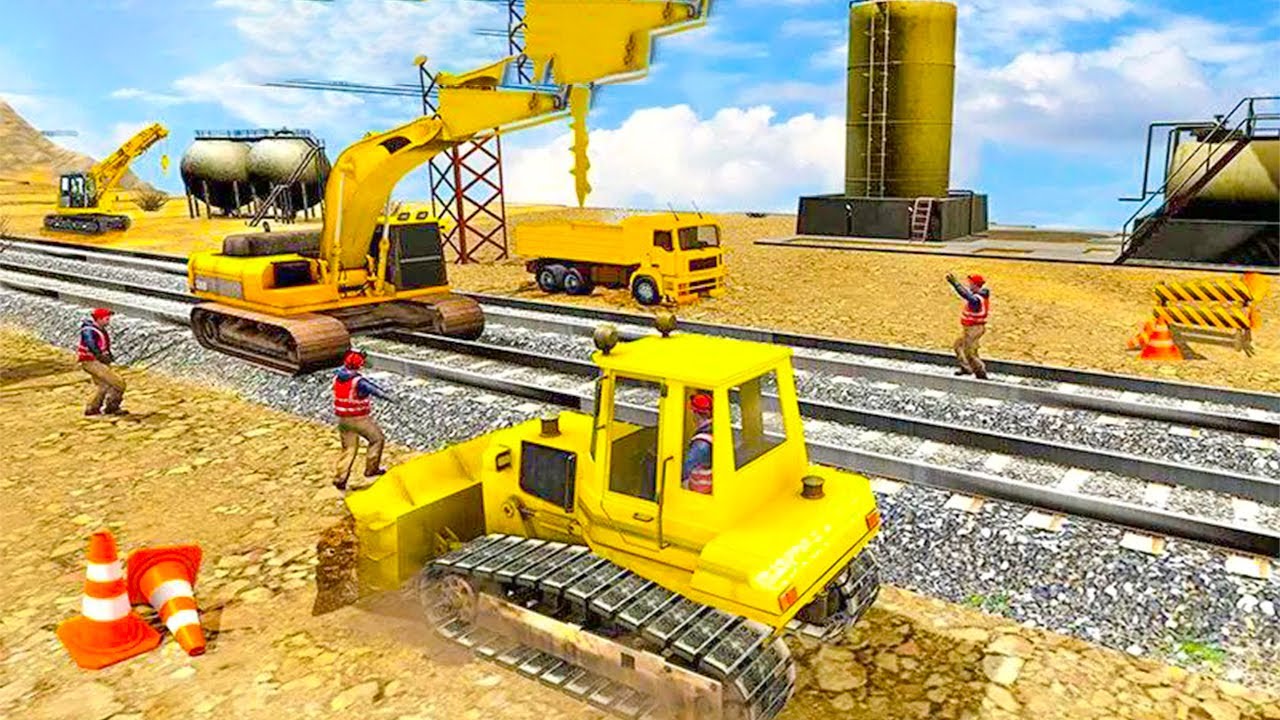 Tunnel Railway Train Track Construction Simulator । Android Gameplay