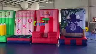 4 in 1 Inflatable Carnival Game Ring Toss and  Basketball Hoop Shooting Game with Air Blower screenshot 3