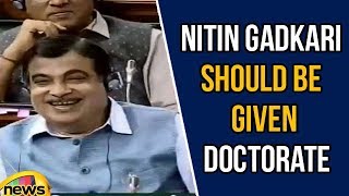 Nitin Gadkari Should be Given Doctorate, says Sumitra Mahajan | Lok Sabha Sessions | Mango News