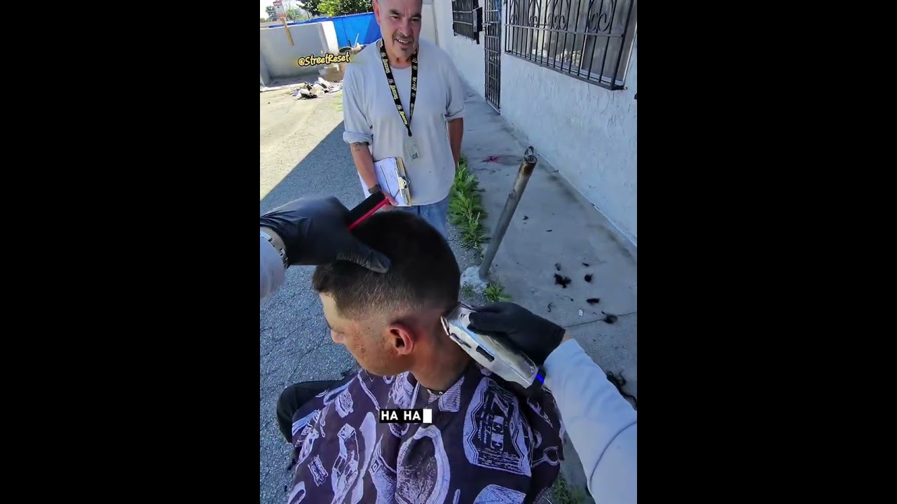 His First New Outfit in Years | Street Haircut Transformation