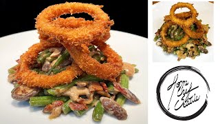 CREAMY GREEN BEANS with ONION RINGS