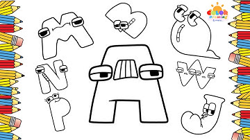 Lore Alphabet (A - Z) -Coloring Book .| Alphabet Lore Coloring Page.