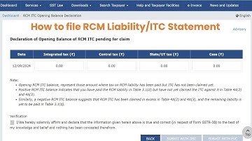 How to File RCM Liability/ITC statement, Hot to file RCM Statement, How to file RCM LIABILITY STATEM