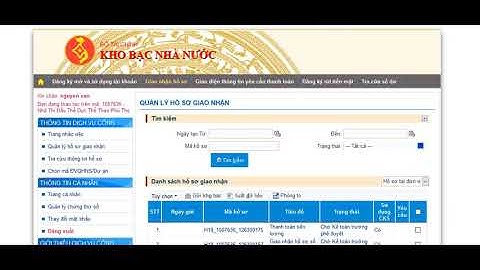 Hướng dẫn dịch vụ công Kho Bạc: DVQHNS_Giao nhan ho so truc tuyen