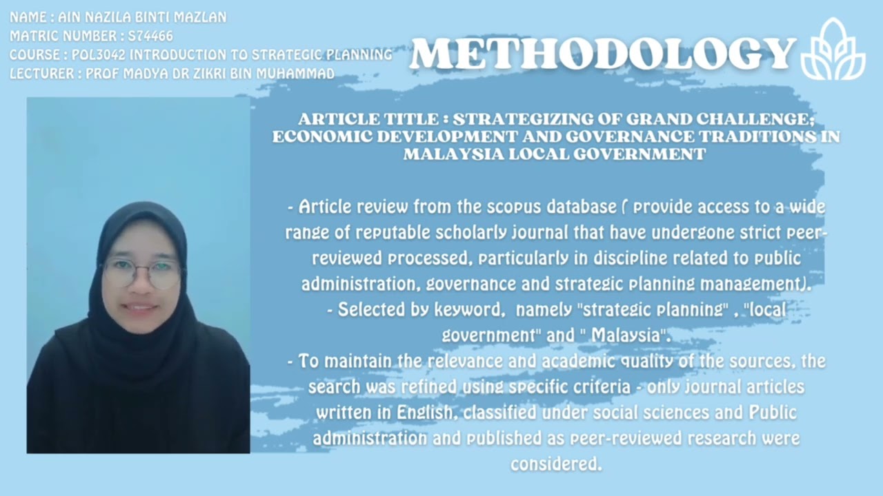 PRESENTATION - POL3042 INTRODUCTION TO STRATEGIC PLANNING