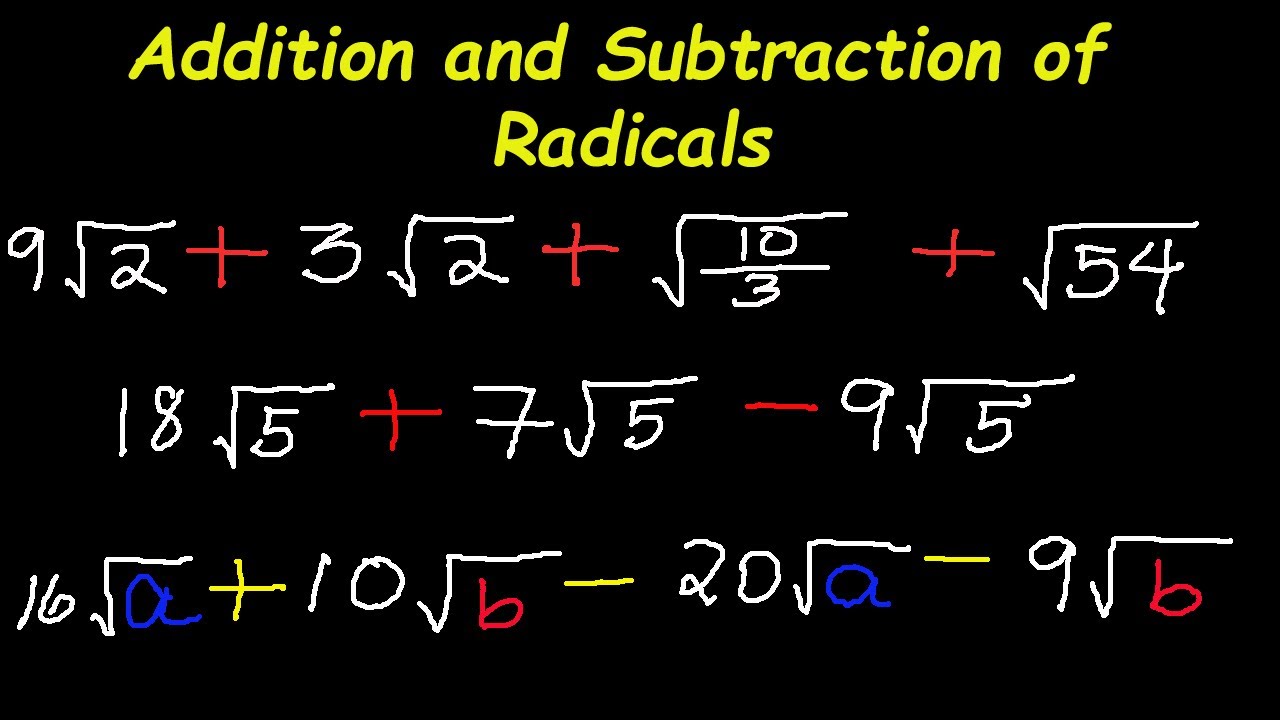 adding and subtracting radicals assignment