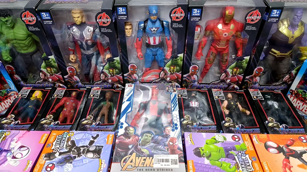avengers superhero ironman captain marvel spider gween thanos groot toys unboxing video