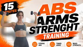 15 MIN UPPER BODY WORKOUT ARMS ABS SHOULDER  WITH DUMBBELLS