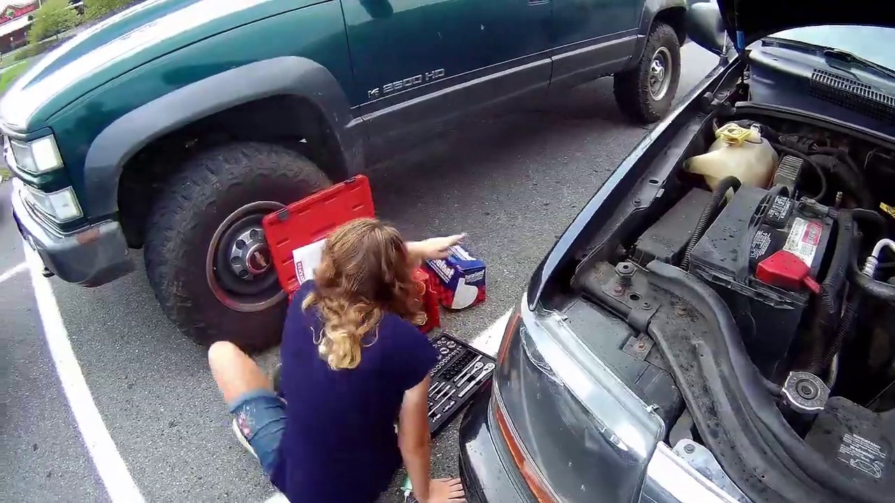 Changing a Jeep Starter In a Paking lot - YouTube