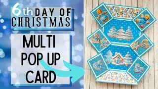 6th Day of Xmas MULTI POP UP CARD Gingerbread Christmas Collection NO CUTTING DIES