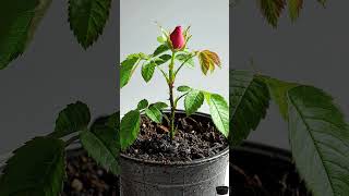 A Red Rose Blooming in Perfect Detail
