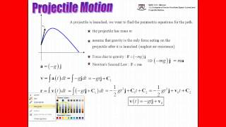 (45:33) UPenn Math 114 Projectile Motion from Vector Perspective