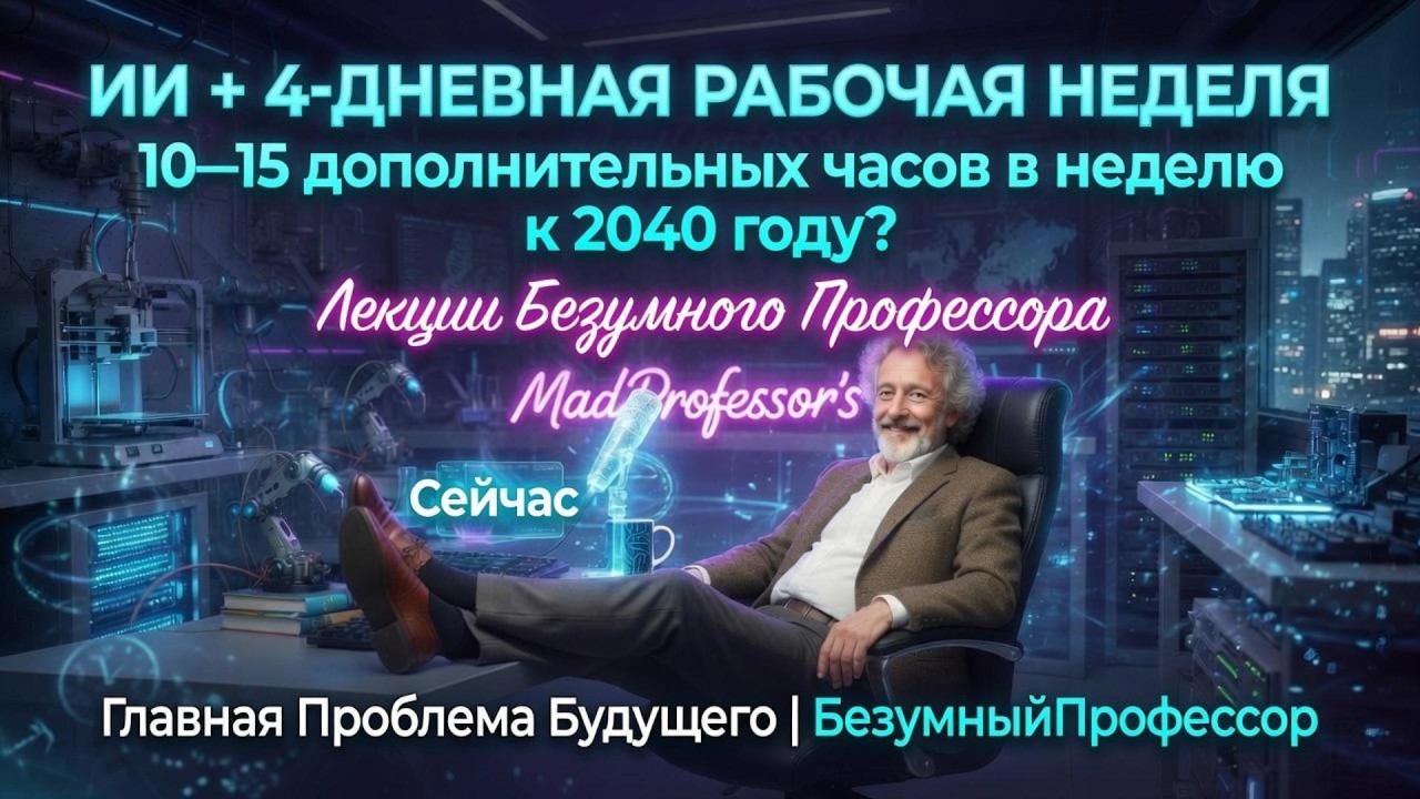 Как искусственный интеллект и четырехдневная рабочая неделя помогут вам освободить время к 2040 году