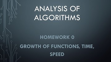 Analysis of Algorithms Homework for Chapter 0.