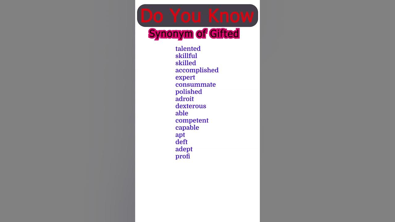 Synonym of Gifted YouTube