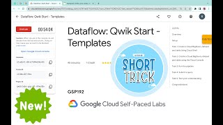 [NEW] Dataflow: Qwik Start - Templates || #qwiklabs || #GSP192 ||  [With Explanation🗣️]