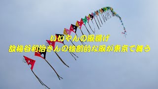 いいやんの凧揚げ　故梅谷利治さんの独創的な凧が東京で舞う