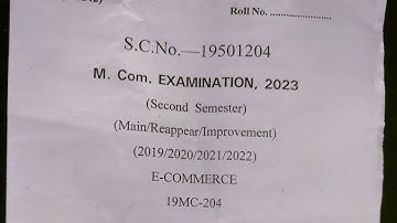 Question paper of E-commerce (2023) Bcom, Mcom