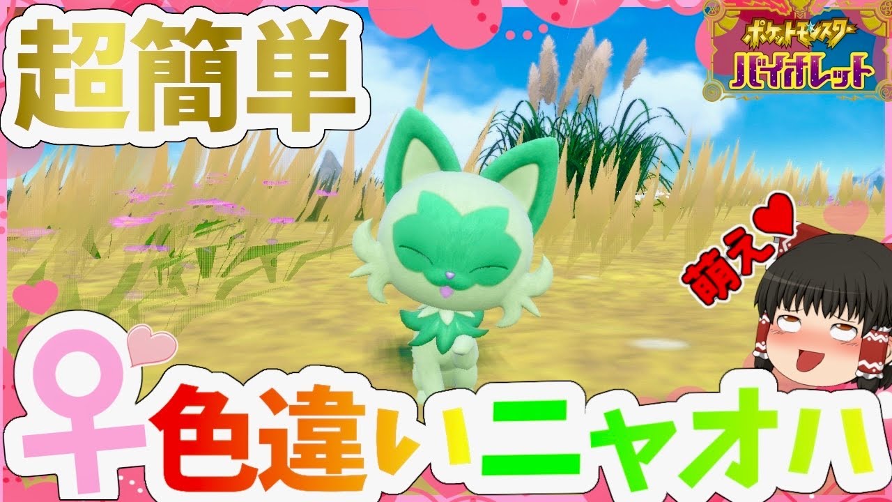 【ポケモンSV】最高効率『メス』の色違いニャオハを国際孵化…！ ～萌え♡～【ゆっくり実況】