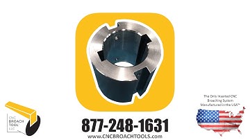 Client using CNC Broach Tools Keyway broaching System to broach two 14mm keyways in the same setup