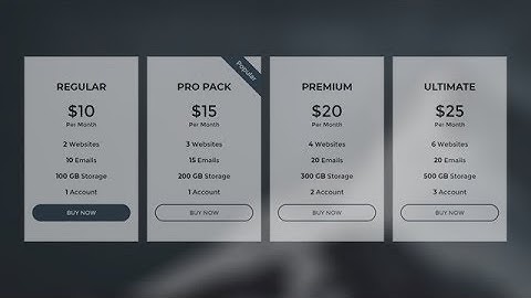 Responsive Pricing table Using Only HTML & CSS