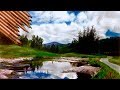 Landscape painting with colored pencils
