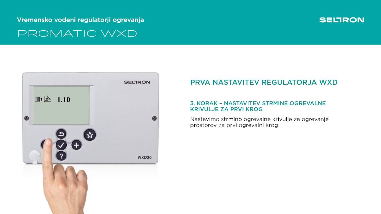 Seltron Promatic WXD regulator ogrevanja - prva nastavitev