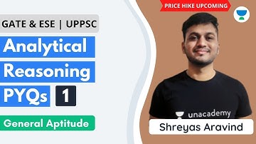 Analytical Reasoning PYQs-1 | General Aptitude | GATE 2021 | Shreyas Aravind
