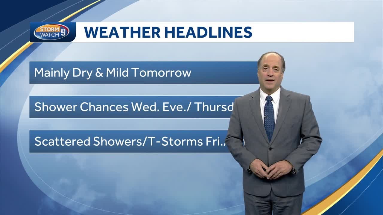 Video: Dry and mild weather continues, showers possible Wednesday - YouTube