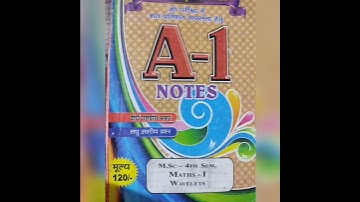 best series for MSc mathematics #maths 4rth semester first paper wavelets