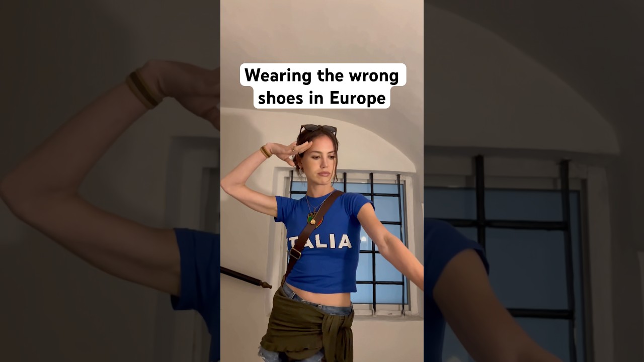 Personally, I think socks with sandals is chic 🫡🤍 but lesson learned #travel #goofy #italy #oops￼￼