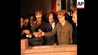SYND 06/11/1970 LEADERS OF EGYPT, LIBYA AND SUDAN LAY THE FOUNDATION STONE OF NASSER DIABETES RESEAR