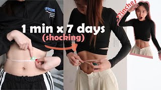 smaller waist in a week?! i did a 1MINUTE workout for 7 days (shocking) P.S. GIVEAWAY
