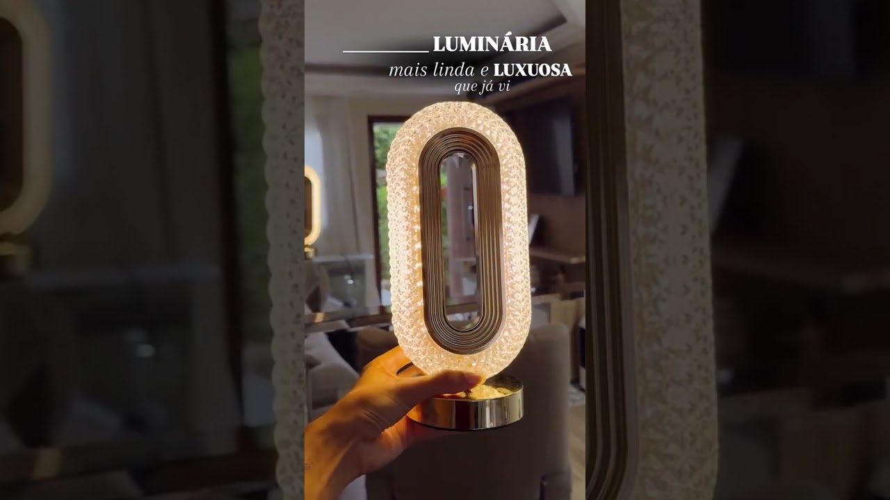 🔥 Luminária de Mesa Lâmpada Touch Quarto Luxuosa Cristal Acrílico 3 Tons de LedDe Compre agora 👉