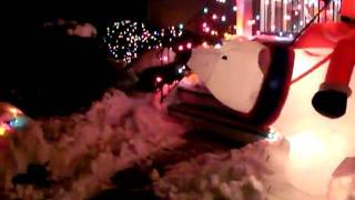 Grayson Danger Christmas lights on mid century modern house Woodmere NY