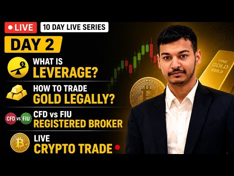 Thumbnail for Gold Trading in India LIVE 🔥 Leverage, CFD vs FIU Broker & Crypto Trade | Day 2 #marwaditraders