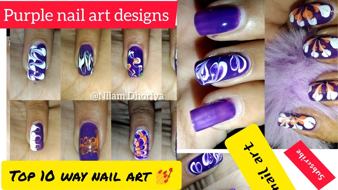 2. Easy Purple and Gold Nail Art - wide 3
