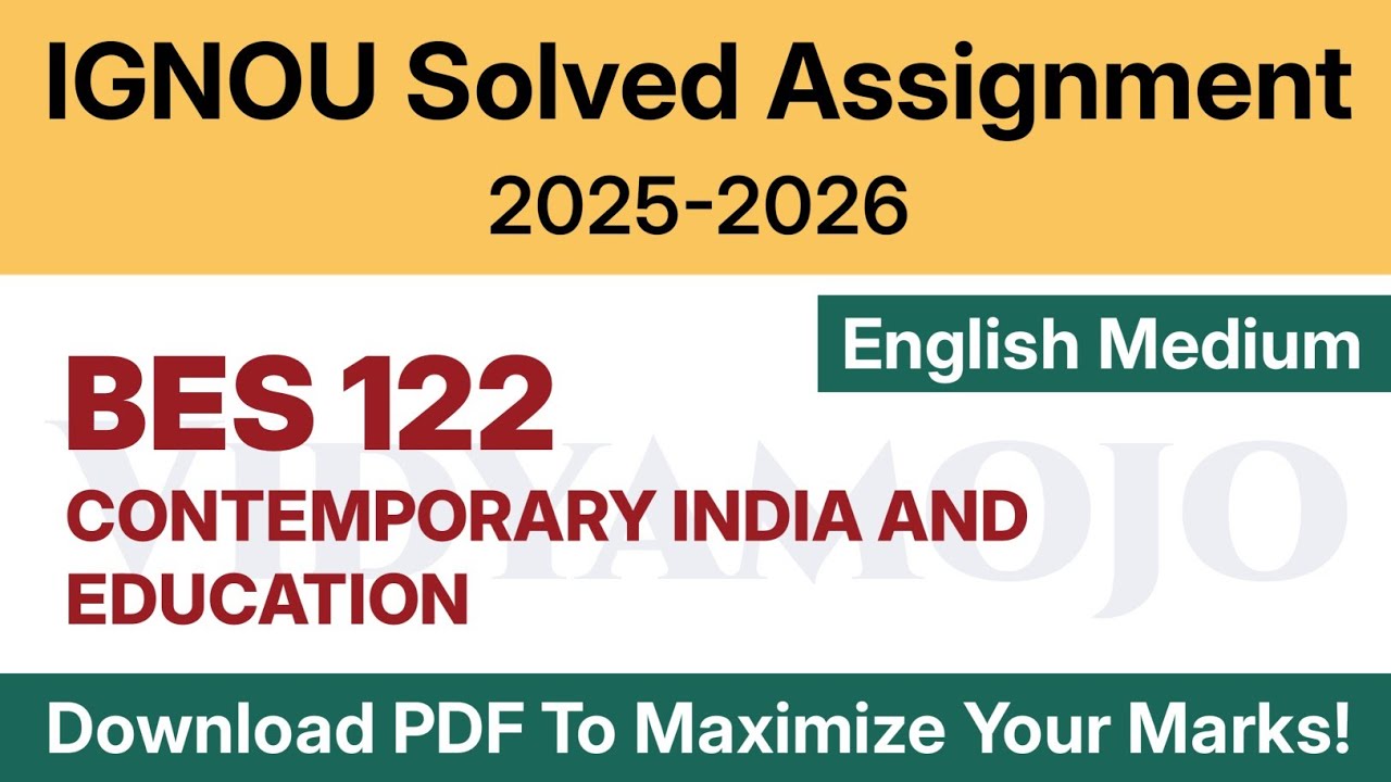 IGNOU BES 122 Solved Assignment 2025-26 English Medium PDF Download | IGNOU BEd 1st Year Assignment