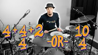 Drumming a (4+4+2)/4 Mixed Meter Tribal Tom Groove, or is it a 10/4 Odd Time?