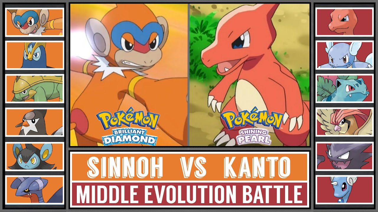 Middle Evolution Battle | SINNOH vs KANTO [Pokémon BDSP] - YouTube
