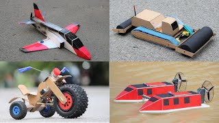4 Amazing things you can do at home -  4 Things - Airplane - Road Roller - Bike - Boat