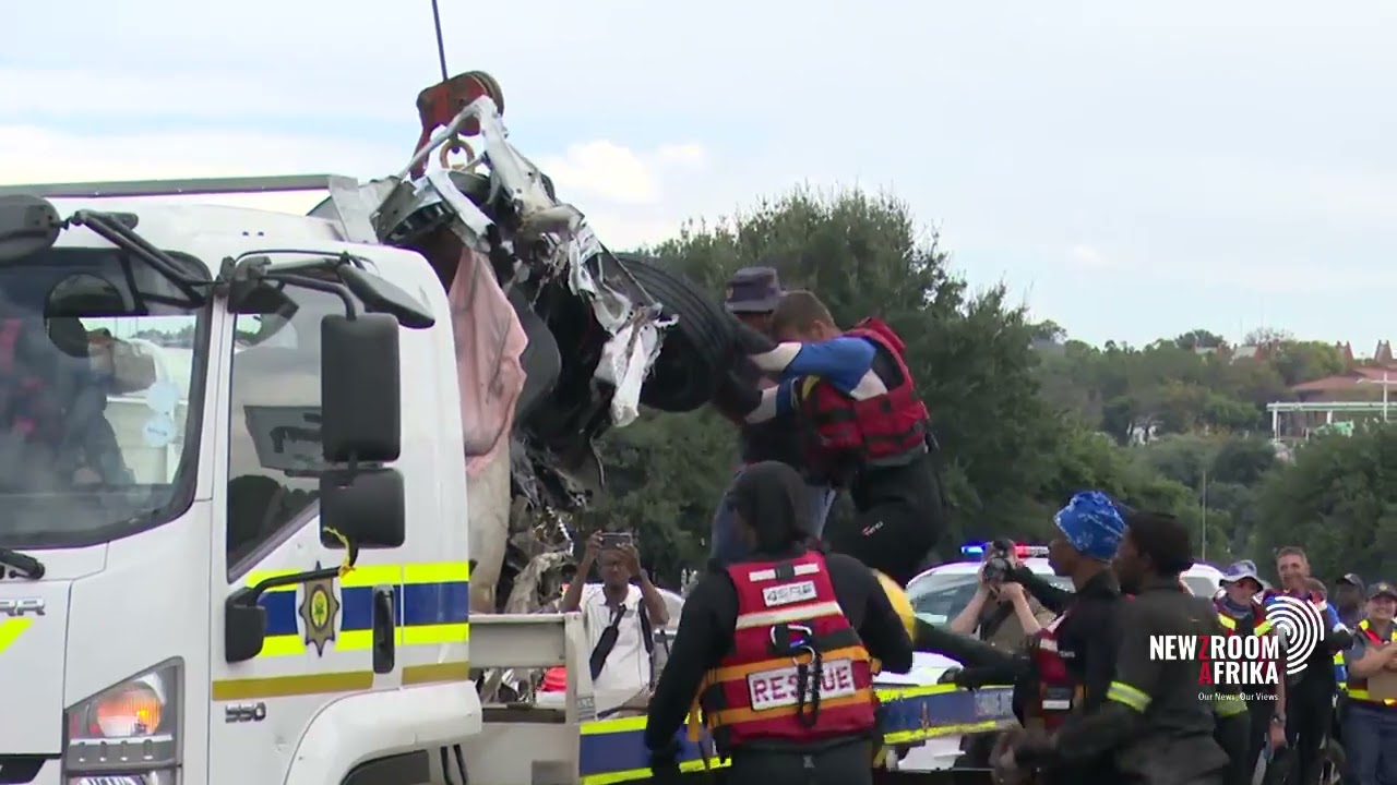 Families of deceased constables make a stop at Hennops River in Centurion