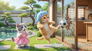 Oh No! Ginger Kitten & Little Sister Break Mama Cat’s Window Playing Ball! What Now? 😱⚽🐱