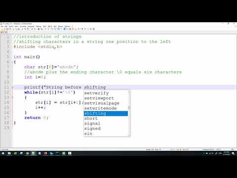 String shifting characters in C Programming Tutorial for Beginners