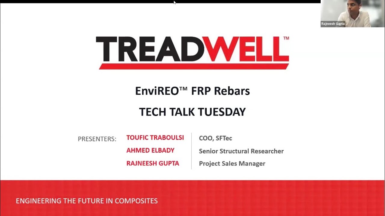 Treadwell- Webinar_EnviREO FRP Rebars-Tech Talk Tuesday series-with SFTec® SFT-Bar®